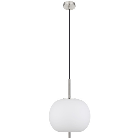 Závesné svietidlo kov nikel matný, sklo biele, kábel PVC čierny, možnosť nastavenia výšky, ø: 300 mm 9