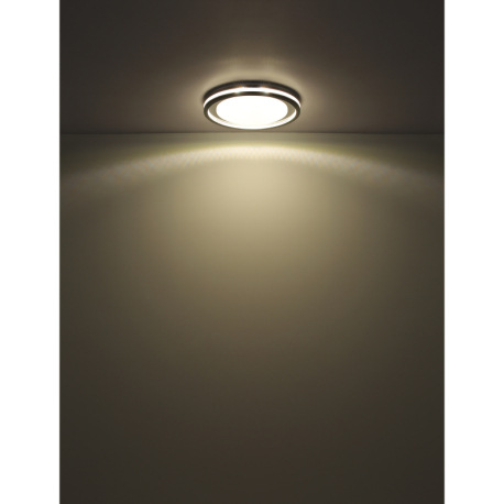 Stropné svietidlo, kov biely, plast sivý, akryl biely, s trblietavým efektom, plast chrómovaný, stmi 15