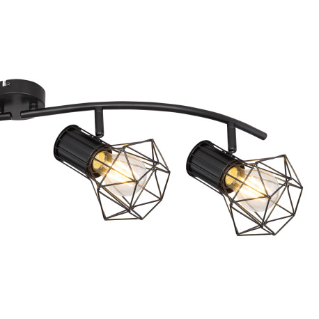 Stropné svietidlo, kov čierny, nastaviteľné, DxŠxV: 800x225x190, bez žiaroviek 4xE27, max. 40W 230V 16