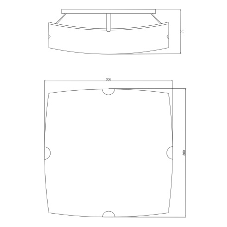 Stropné svietidlo, kov biely, chróm, satinované sklo, ozdobné linky, DxŠxV: 300x300x65, bez žiarovie 4