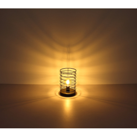 Stolová lampa, kov čierny, vypínač, Ø200, V:300, bez žiarovky 1xE27, max. 60W 230V 13