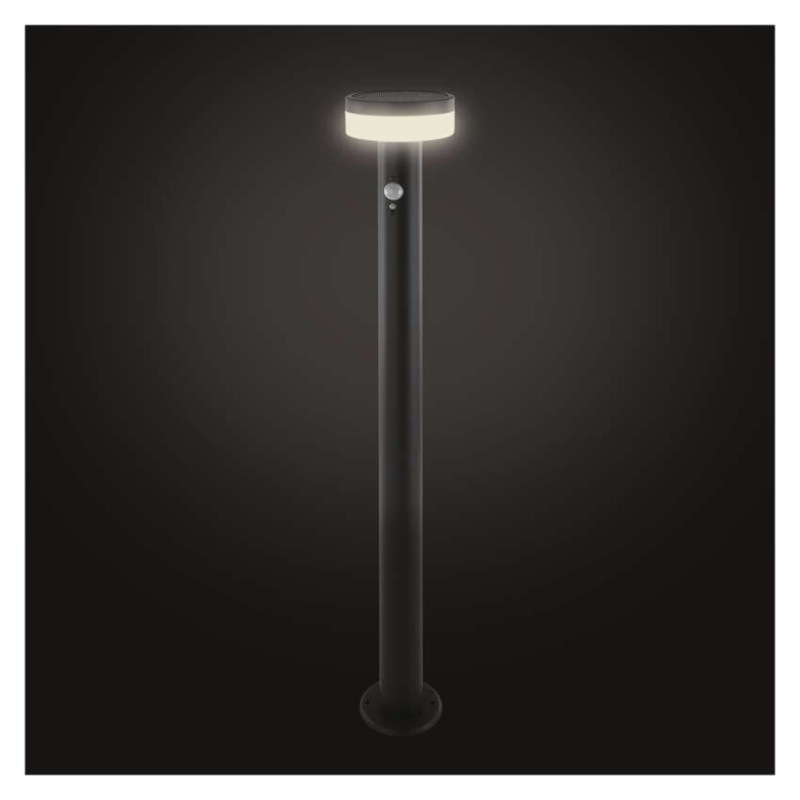 LED záhradné solárne stĺpikové svietidlo TERION, senzor súmraku, 12,5 x 12,5 x 80 cm