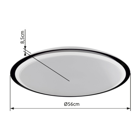 Stropné svietidlo,kov biely a čierny,akryl biely,stmievateľné,menič a fixácia farieb, pamäť, časovač 12