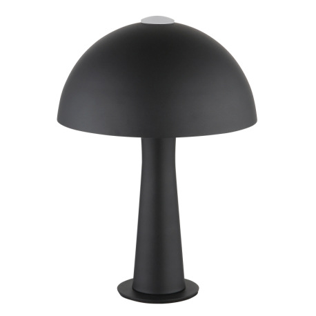Stolná lampa z matného čierneho kovu, kábel z čierneho PVC, kolískový vypínač na kábli, ø: 200 mm, V 3