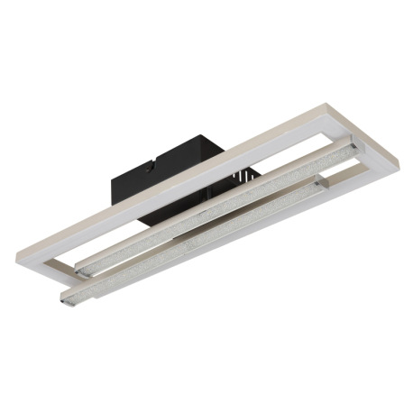 Stropné svietidlo, plast čierny, matný nikel plast, číre plastové krištále, biely plast, polohovateľ 10