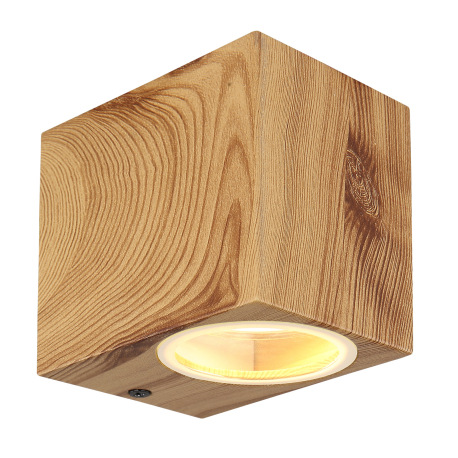 Vonkajšie svietidlo hliník imitácia dreva, číre sklo, smer svetla: nadol, IP44, ŠxV: 68x80mm, H: 92m