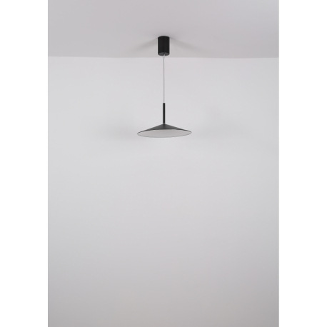 Závesné svietidlo, kov čierny matný, akryl biely, kábel PVC čierny, ø: 475 mm, H: 1500 mm, nastavite 6