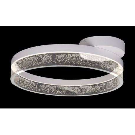 Stropné svietidlo, kov biely, akryl s bublinami, kruh Ø 40 cm, DxŠxV:435x400x105, vrátane 1xLED 24W 9