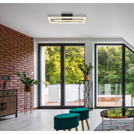 Stropné svietidlo, plast čierny, matný nikel plast, číre plastové krištále, biely plast, polohovateľ 1