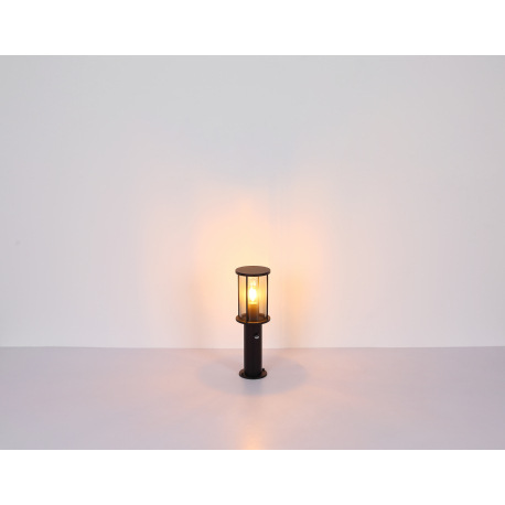 Vonkajšie svietidlo nerezová oceľ čierna matná, sklo dymové, kovové tyče čierne matné, IP54, ø: 143m 11