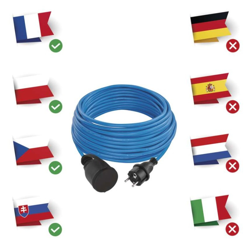 Špeciálny predlžovací kábel 20 m / 1 zásuvka / PVC / 230 V / 1,5 mm2 4