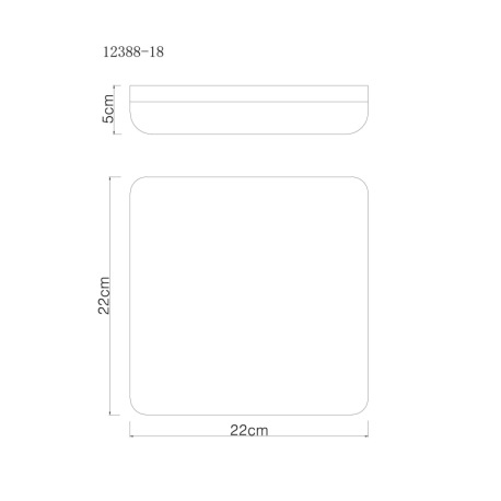 Stropné svietidlo, plast čierny, plast biely, DxŠxV: 220x220x50mm, vrátane LED 12W 230V, zdroj 1430l 5