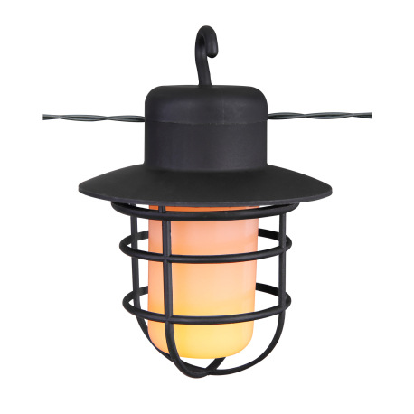 Solárne svietidlo, plast čierny, plast biely, 10 svietidiel, prívod 200 cm, efekt ohňa, IP44, vypína 11