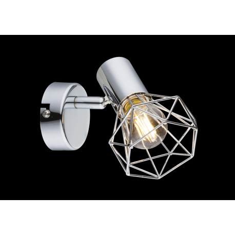 Bočné svietidlo, kov chróm, ŠxV:100x130, H:150, bez žiarovky 1xE14, max. 40W 230V. 10