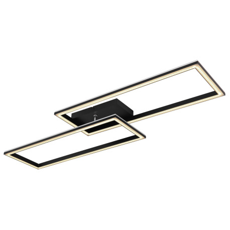 Stropné svietidlo kov/hliník čierny, akryl biely, stmievateľné, prepínanie nástenným vypínačom, meni 12