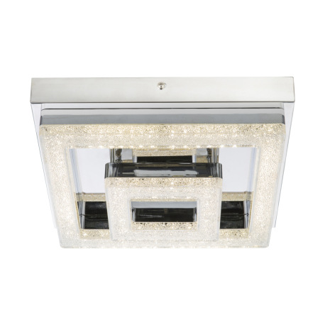 Stropné svietidlo, nerezová ocel, biely akryl, akrylové krištále priehľadné, DxŠxV: 260x260x85 vráta 8