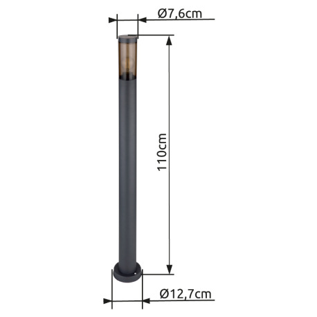 Vonkajšie svietidlo z nehrdzavejúcej ocele antracitovej farby, plast dymovej farby, IP44, ø: 127 mm, 16
