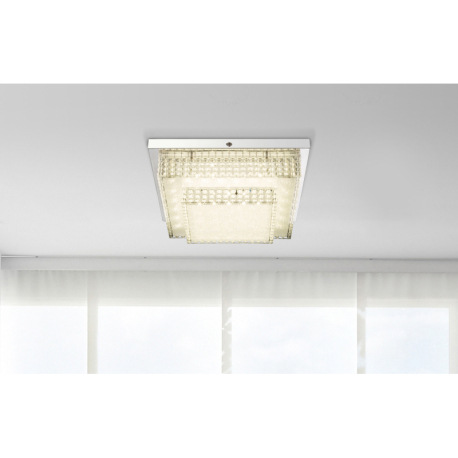 Stropné svietidlo, kov chróm, akryl, plast, kryštálový efekt, DxŠxV: 280x280x90, vrátane 1xLED 16W 2 1