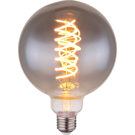 LED žiarovka sklenená dymová, stmievateľná, ø: 125mm, V: 177mm, 1x E27 LED 8,5W 230V, 280lm zdroj, 2