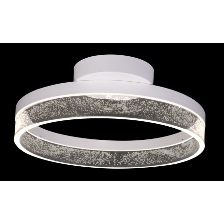 Stropné svietidlo, kov biely, akryl s bublinami, kruh Ø 40 cm, DxŠxV:435x400x105, vrátane 1xLED 24W 12