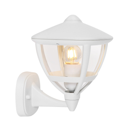 Vonkajšie svietidlo, hliník biely matný, plast priehľadný, smerom hore, IP44, ŠxV:175x235, AL:205, b