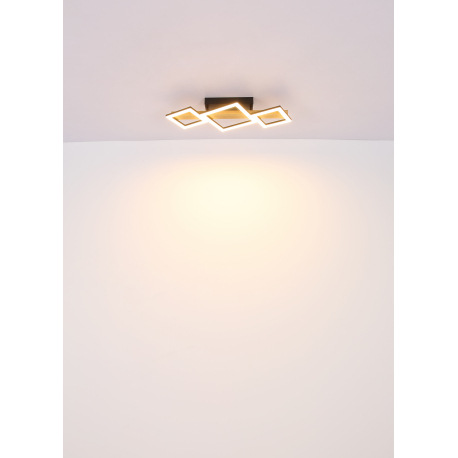 Stropné svietidlo kov čierny mat, MDF imitácia dreva, ABS čierny mat, plast biely, DxŠxV: 480x300x10 14