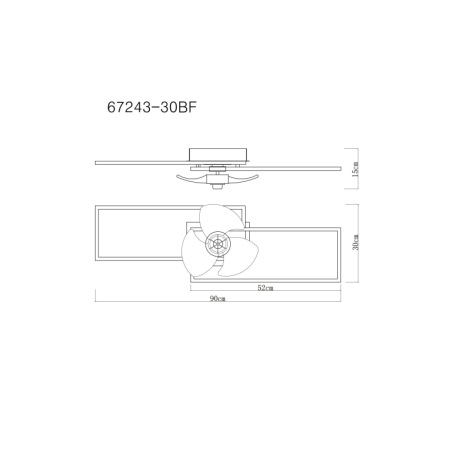 Stropný ventilátor, kov/hliník čierny matný, plast biely/dymový, stmievateľný, niekoľko úrovní cez n 12