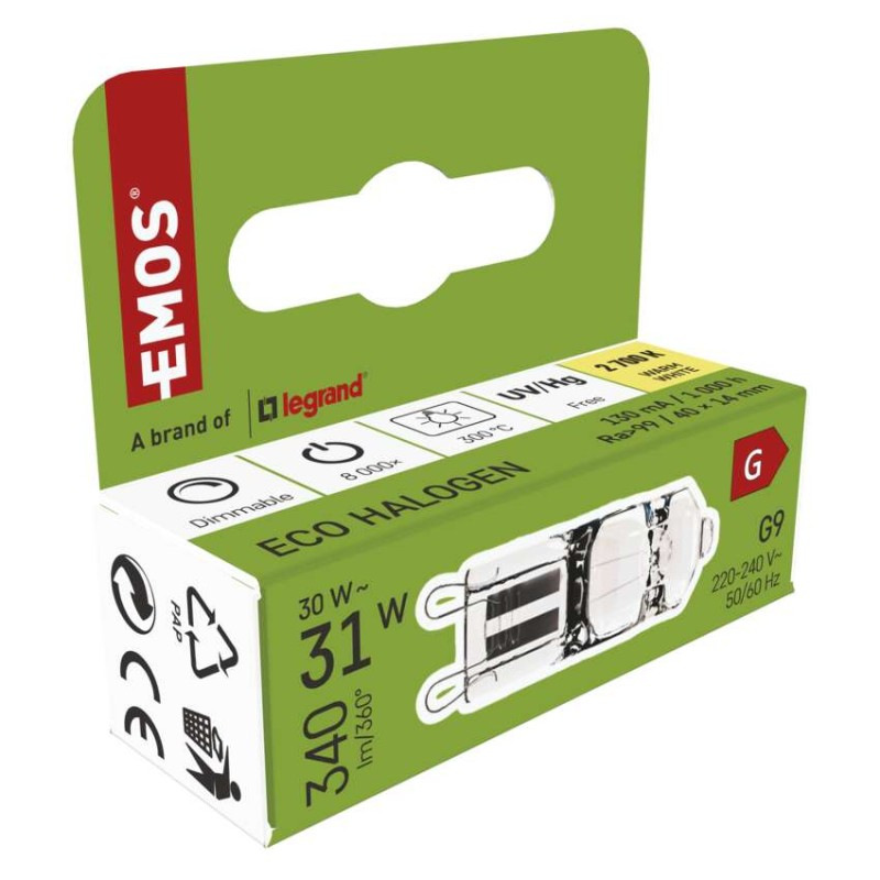 Halogénová žiarovka JC 30W G9 teplá biela 6