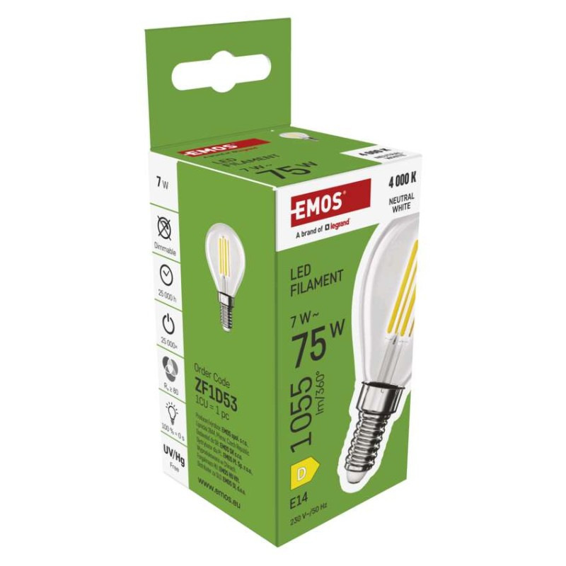 LED žiarovka Filament Mini Globe / E14 / 7 W (75 W) / 1055 lm / neutrálna biela 6