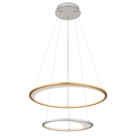 Závesné svietidlo, hliník strieborný a zlatý, akryl číry, plast biely, stmievateľné, niekoľko úrovní 16