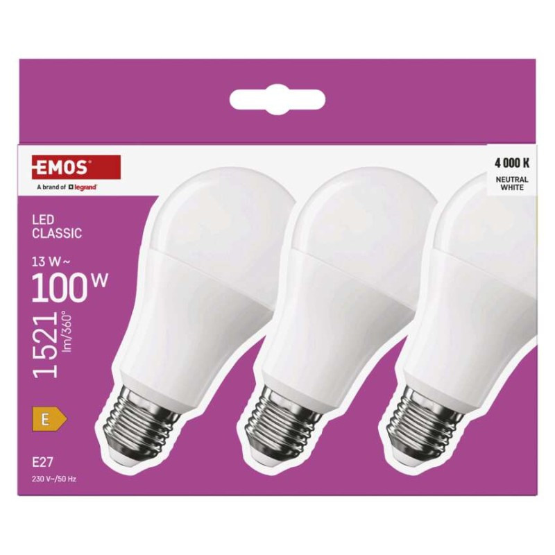 LED žiarovka Classic A60 / E27 / 13 W (100 W) / 1521 lm / Neutrálna biela 4