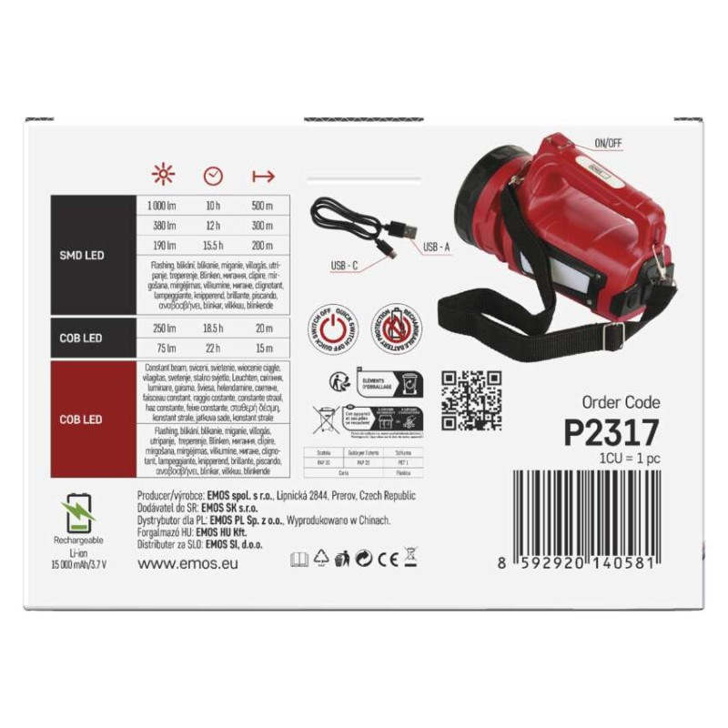 LED nabíjacie svietidlo P2317, 1000 lm, 15000 mAh 10