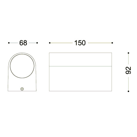 Vonkajšie svietidlo, hliník antracit, sklo priehľadné, svieti smerom hore a dole, IP44, ŠxV:70x150, 17