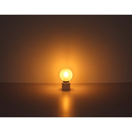 Stolová lampa, nikel, sklo biele, satinované, kolískový vypínač na kábli, ø:150mm, V: 245mm, dĺžka k 10