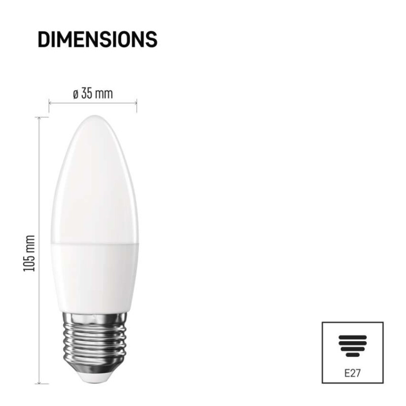LED žiarovka Classic sviečka / E27 / 2,6 W (32 W) / 350 lm / neutrálna biela 2