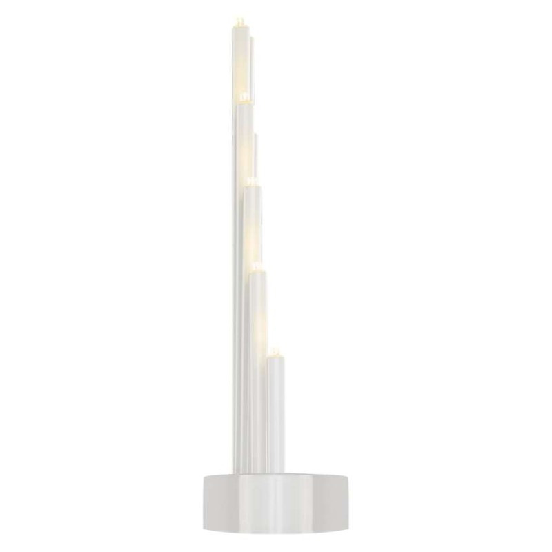 LED svietnik biely, 24,5 cm, 3x AA, vnútorný, teplá biela, časovač 5
