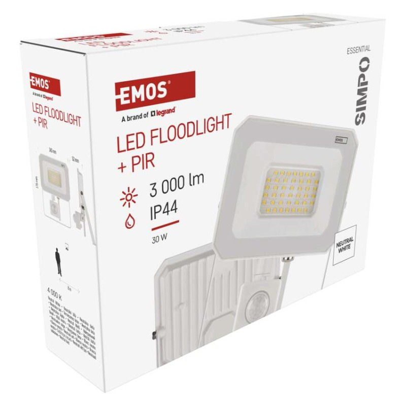 LED reflektor SIMPO, 30W, PIR, neutrálna biela 8