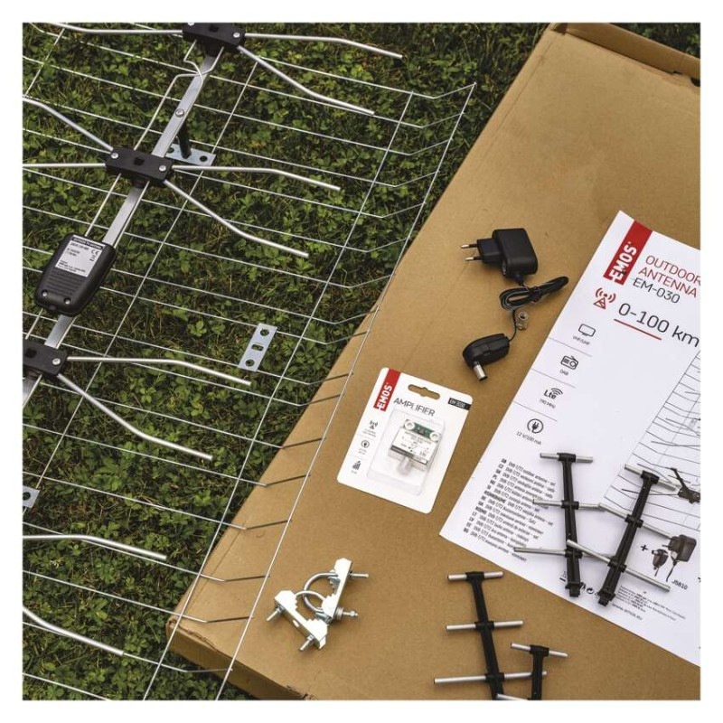 Anténa vonkajšia EM-030, 0–100 km, DVB-T2, DAB, filter LTE/4G 1