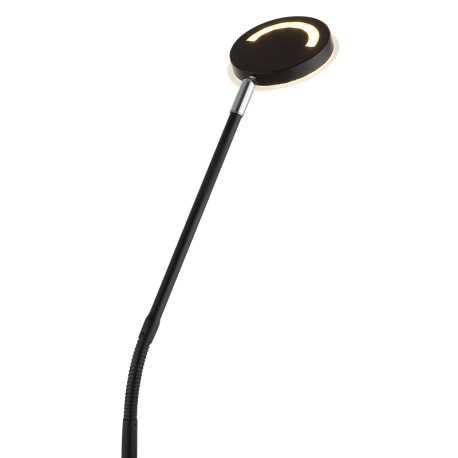 Stojanová lampa, kov čierny matný, akryl satinovaný, priehľadné, dotykové zapnutie/vypnutie, dotykov 19