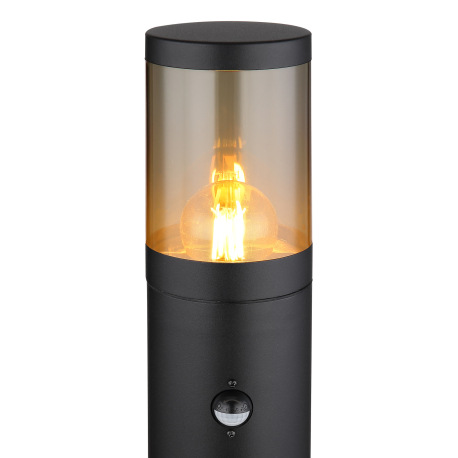 Vonkajšie svietidlo nerezová oceľ čierna matná, plast dymovej farby, smer svetla: nahor, vrátane sen 9