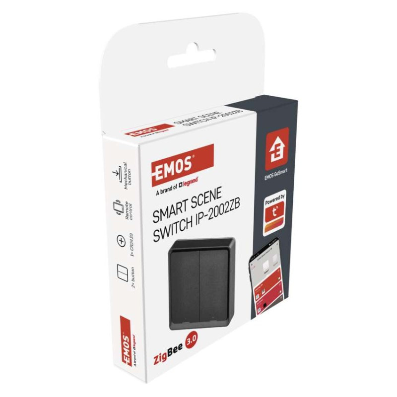 GoSmart Prenosný ovládač scén IP-2002ZB, ZigBee 3.0, 2-tlačidlový 7