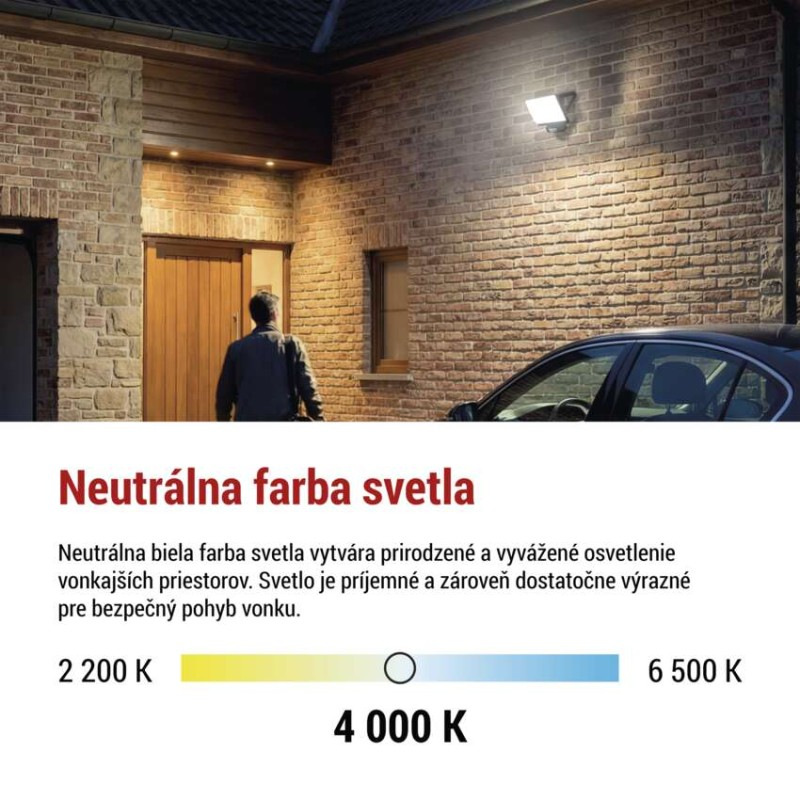 LED reflektor TAMBO EVO so senzorom pohybu, 50 W, 5000 lm, IP65, čierny 8