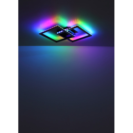 Stropné svietidlo kov/hliník čierny, akryl biely, stmievateľné, prepínanie nástenným vypínačom, meni 17