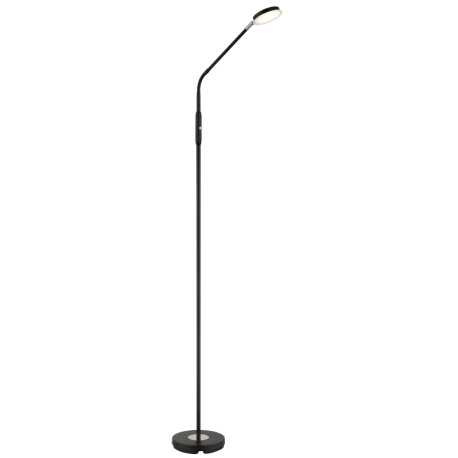 Stojanová lampa, kov čierny matný, akryl satinovaný, priehľadné, dotykové zapnutie/vypnutie, dotykov 8