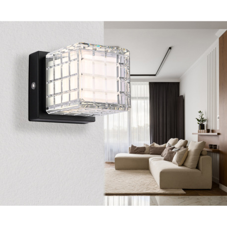 Nabíjateľná stolová lampa, kov čierny, akryl číry, satinovaný povrch, čierny PVC kábel, dotykové zap 4