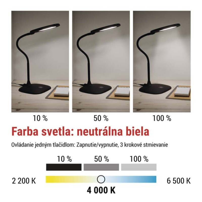 LED stolná lampa STELLA, čierna 5