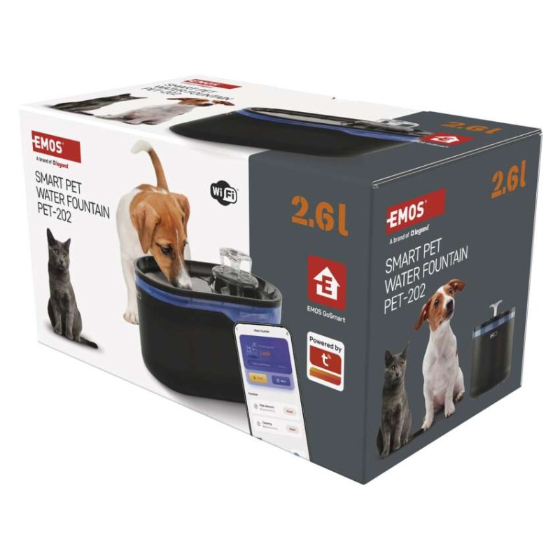 GoSmart vodná fontána Pet Care, 2,6 l, sivá, Wi-Fi 7