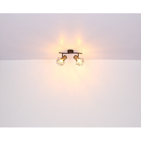 Stropné svietidlo, kov čierny, kovová mriežka čierna, ø: 285mm, V:190mm, bez žiaroviek 3x E27, max. 16