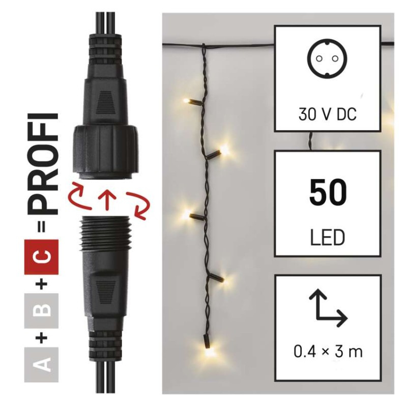 Profi LED spojovacia reťaz preblikávajúca – cencúle, 3 m, vonkajšia, teplá biela 1