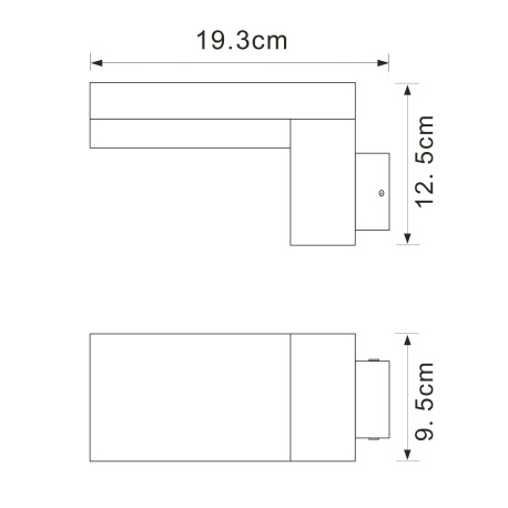 Vonkajšie svietidlo, nerez antracit, plast opál biely, IP44, ŠxV:95x125, H:193, vrátane 1xLED 9W 230 5